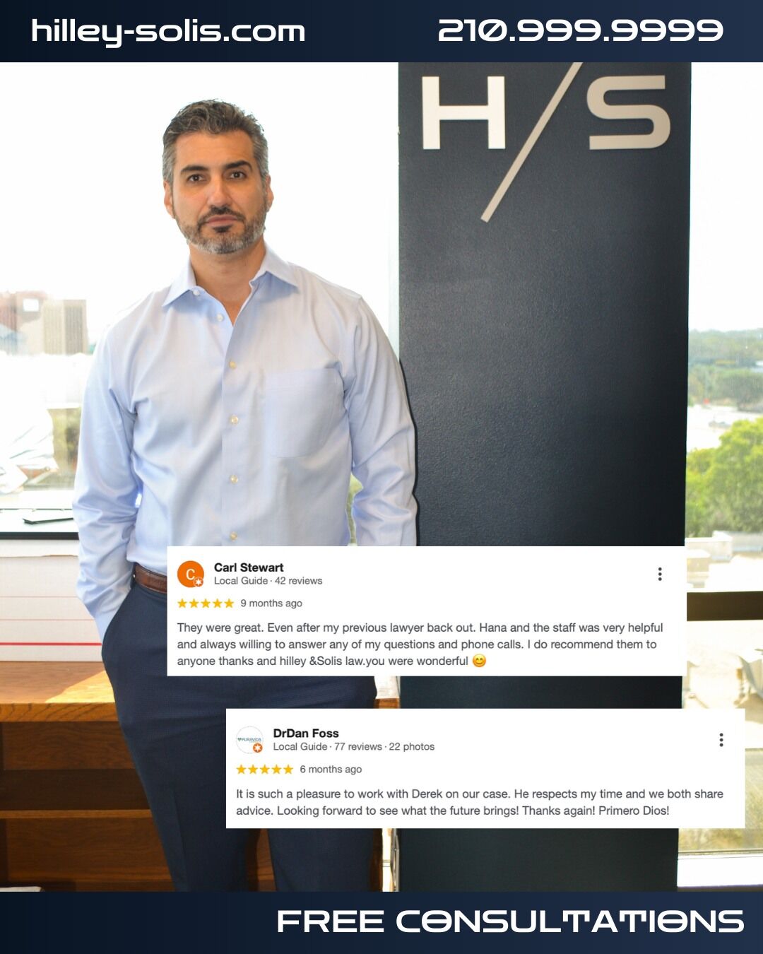 18-wheeler accidents are devastating—and the insurance companies know it. That's why they send their best lawyers. Shouldn't you have a San Antonio truck accident attorney in your corner too?

Free consultation: 210.999.9999 | hilley-solis.com

#TruckAccidentLawyer #18WheelerAccident #SanAntonioAttorney #TruckAccidentAttorney #PersonalInjuryLawyer